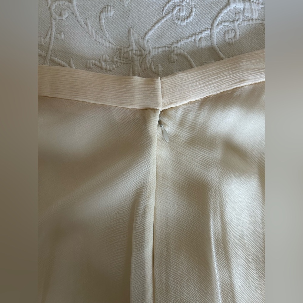 *SOLD* Vintage Cream Chiffon Maxi Skirt with Matching Faux Pearl Scarf - Picture 11 of 14